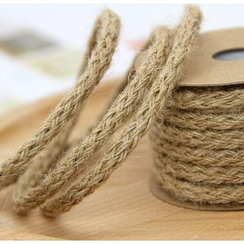 6mm 10M Natural Burlap Hessian Jute Twine Cord Hemp Rope For Vintage Rustic Wedding Decoration Packing Supplies
