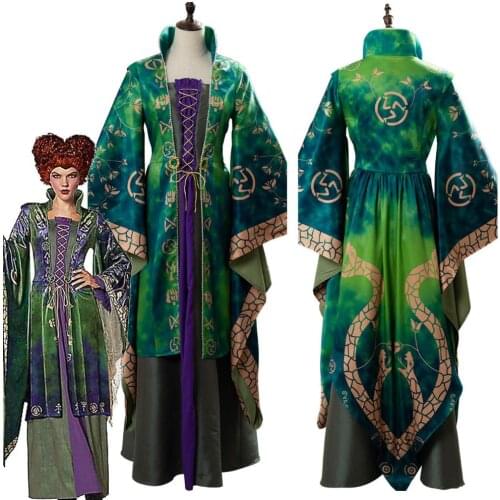 Winifred Sanderson Cosplay Costume Adult Women Dress Halloween Carnival Costumes Custom Made