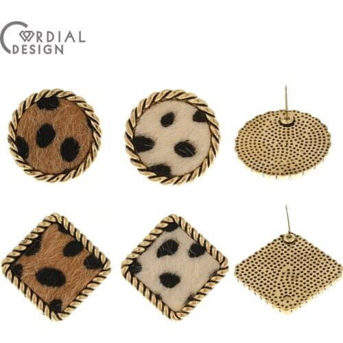 Cordial Design 50Pcs Jewelry Accessories/Earrings Stud/Geometry Shape/Leopard Print Effect/Hand Made/DIY Making/Earring Findings
