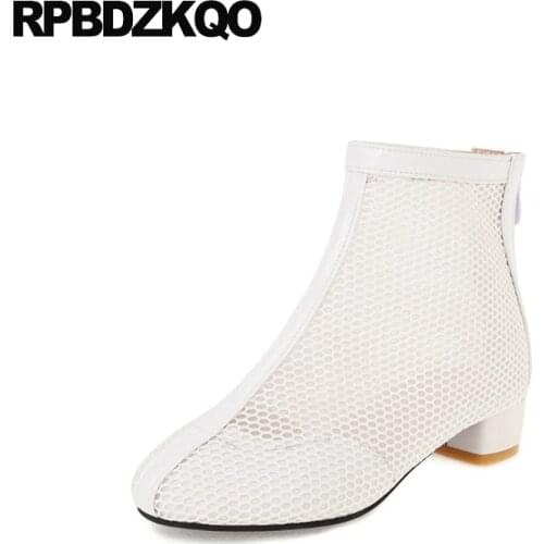 Chunky Low Heel Size 10 Closed Toe Designer Shoes Women Luxury 2021 Casual Boots Sandals White Big Booties Square Black Mesh
