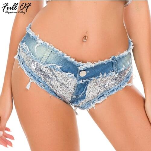 Sexy sequins shorts jeans woman befree Skinny Vintage black Mini women jeans calca Denim push up jeans Night club Party Bottom