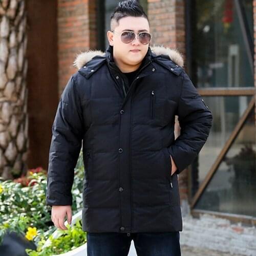 Winter in the long section XL mens down jacket 11XL detachable hat down jacket warm jacket winter clothes