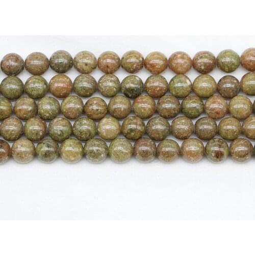 1 strand/lot Natural Stone Flower Green Jaspers Bead Round Loose Spacer Beads For Jewelry Making Findings DIY Bracelet Earrings