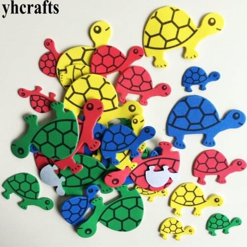 1bag/LOT,Turtle tortoise foam stickers Early learning educational craft diy toys Kids room ornament Color learning Creative OEM