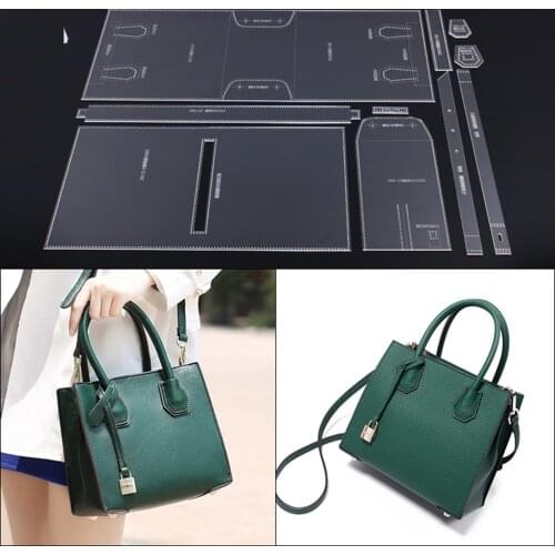 Fityle 10Pcs Clear Acrylic Leather Craft Pattern Stencil Template DIY for Handbag Shoulder Bag Making