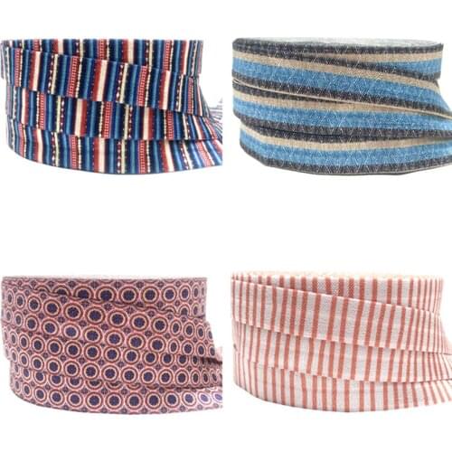 10 Yard 5/8" 15mm Stripe Aztec Fold Over Elastic FOE Spandex Band Kids Hair Tie Headband Dress Lace Trim Sewing