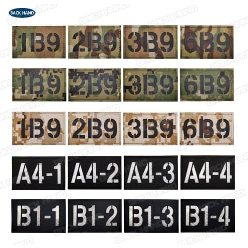 1B9/2B9/3B9/6B9 Tactical Military patches Reflective A4-1,A4-2,A4-3,A4-4 badge Call Sign Infrared Muiticam CP Patches