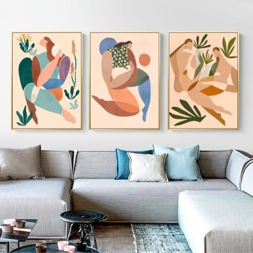 Abstract Modern Girl Body Wall Art Canvas Painting Nordic Posters and Prints Wall Pictures for Living Room Bedroom Home Decor