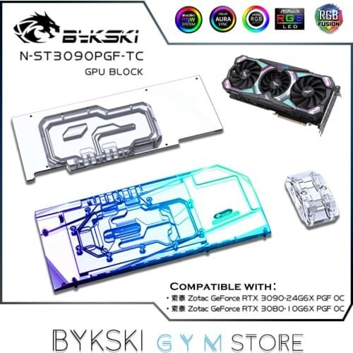 Bykski GPU Active Backplate Block For ZOTAC RTX 3080 3090 PGF OC, PCB Backside Memory(VRAM) VGA Cooler,N-ST3090PGF-TC