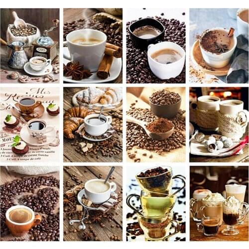 Full Round Diamond Painting Coffee Diamond Embroidery Cross Stitch 5D DIY Rhinestone Mosaic Sale Home Decoration