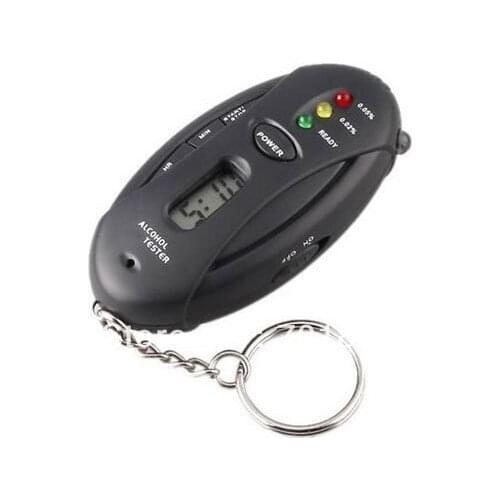 Free shipping! 10pcs/lot,Breath Alcohol tester with clock & timer display, flashlight, 3 LED indication