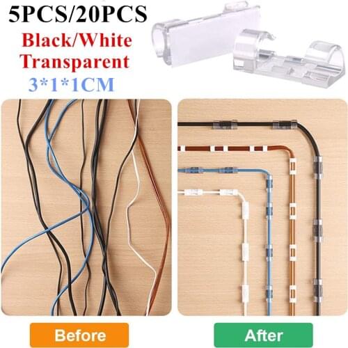 5pcs/20pcs Cable Organizer Holder Phone Winder USB Cord Under Desk Management Desktop Charging Data Line Bobbin Wire