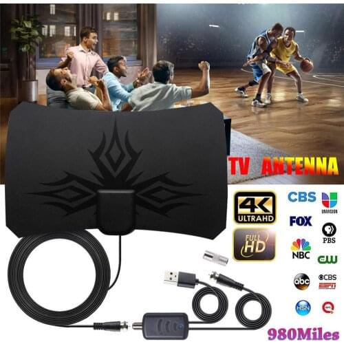 Hengshan brand indoor HD digital TV antenna built-in 1500 miles amplifier booster DVB-T2 HDTV satellite signal receiver