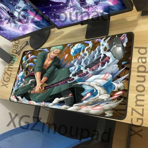 XGZ Animation Mouse Pad Black Seam One Piece The Strongest Swordsman Zorro Office Computer Notebook Game Accessories Desk Mat XL