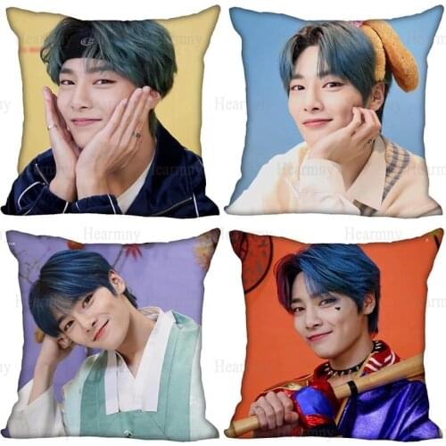 KPOP I.N Pillow Cover Bedroom Home Office Decorative Pillowcase Square Zipper Pillow Cases Satin Fabric Eco-Friendly