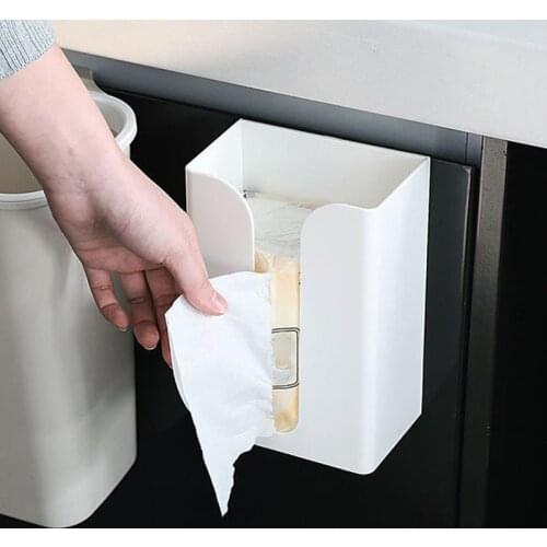 Kitchen Paper Storage Box Paste Wall-mounted Paper Towel Holder Tissue Box Multifunction Tissue Box Creative Toilet Paper Holder
