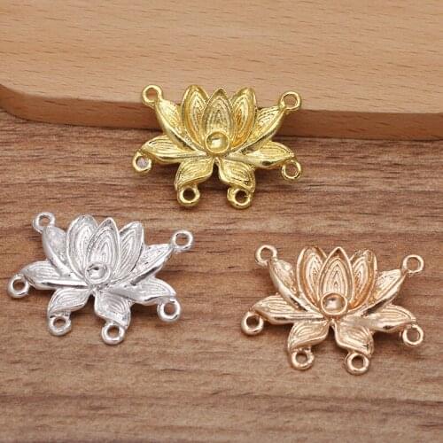20Pcs 30*23mm Metal Flower Connector Hair accessories Handmade Jewelry Making Accessories
