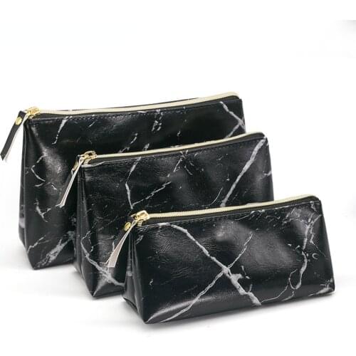 Marble Pencil Case Kawaii for Girls Boy Large Zipper Purse Makeup Storage Cosmetic Bag Pen Box School Supplies Stationery