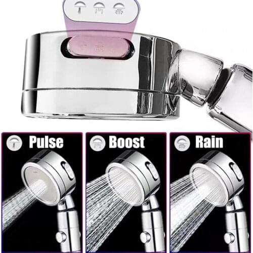 Adjustable Water Saving Shower Head Rain Shower Head Bathroom Fixture 3 Mode Shower Water Pressure Shower Head With Stop Button