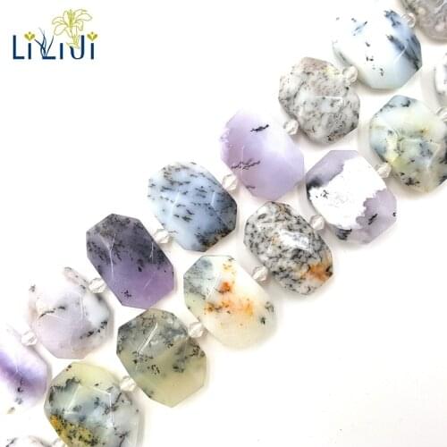 LiiJi Unique Merlinite Opalite Freefrom Facted Shape Stone Loose Beads About 16x21-18x25mm for DIY Jewelry Making about 39cm