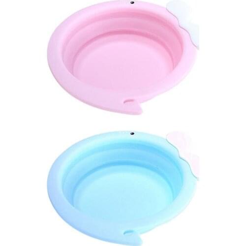Portable Cute Baby Washbasin Kids Thicken Foldable Household Outdoor Travel Bath Tub Newborn Infants Face Foot Washing Bathtub