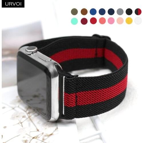 URVOI strap for Apple Watch sport band series 6 SE 5 4 3 2 1 Briaided solo loop for iWatch elastic rope stretchable replacement