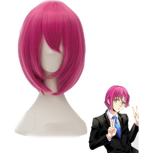 The Seven Deadly Sins Goats Sin of Lust Gowther Short Rose Red Heat Resistant Hair Cosplay Costume Wig + Free Wig Cap