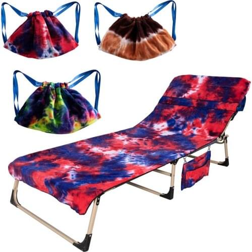 Chaise Lounge Pool Chair Cover With Side Pockets Freesooth Lazy Lounger Beach Towel For Sun Lounger Pool Sunbathing Garden 2021