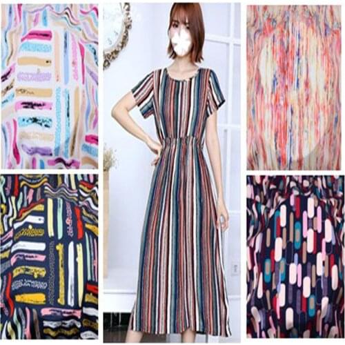 100x140cm 5 Designs Colorful Stripe Rayon Fabric Viscose Soft Smooth Fabric For Shirt Baby Cloth Dress pajamas