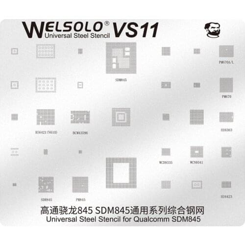 Mechanic BGA Reballing Stencil for Qualcomm 845 SDM845 HI6421 Hi6363 Hi6423 PM670 WCD9335 WCN9341 Universal Steel Stencil Net