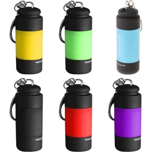 USB Charging Key Light LED Mini Flashlight Glare Pocket Keychain Torch Rechargeable Waterproof Lamp Gift
