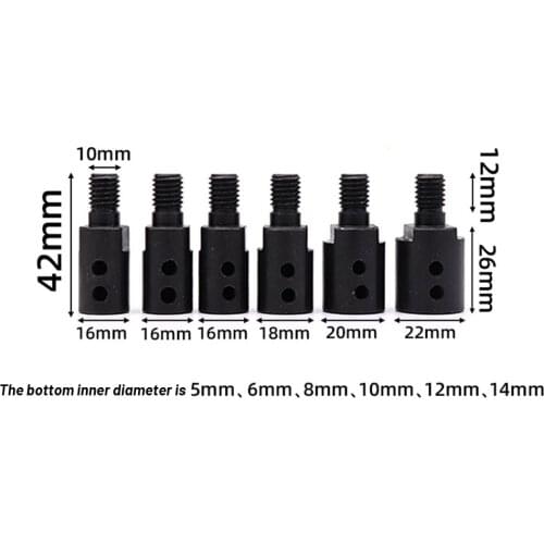 1 Set M10 Bushing Saw Blade Connecting Shaft 5-14 Mm Coupling Chuck Saw Blade Connecting Head Angle Grinder Tool