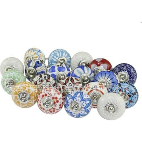 High-grade Round Ceramics Design European style Knobs Cupboard Drawer Pull Kitchen Cabinet Door Wardrobe Handles Hardware