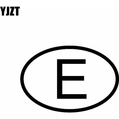 YJZT 14.7CM*10CM E SPAIN COUNTRY CODE OVAL CAR STICKER VINYL DECAL Black Silver C10-01250