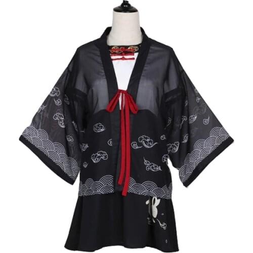 Yukata female Kimono cardigan shirt harajuku kawaii style Kimonos woman 2018 blouse obi haori Japanese streetwear TA472