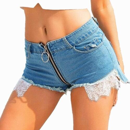2019 Sexy Boyfriend Bandage Denim Shorts Ladies Minipant Ripped Hole Zipper Hair Light Blue Short Jeans Slim Cowboy Bottoms