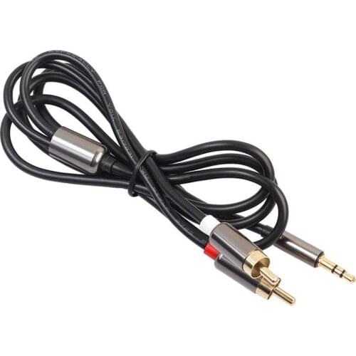 3.5mm Male Jack to 2 RCA Male AUX Analog Stereo Audio Y Adapter Cable Cord TR