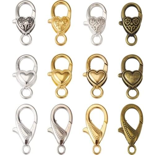72pcs/bag Alloy Lobster Clasps Mixed Color Hooks For Jewelry Making Accessories DIY Bracelet Necklace Keychain Supplies