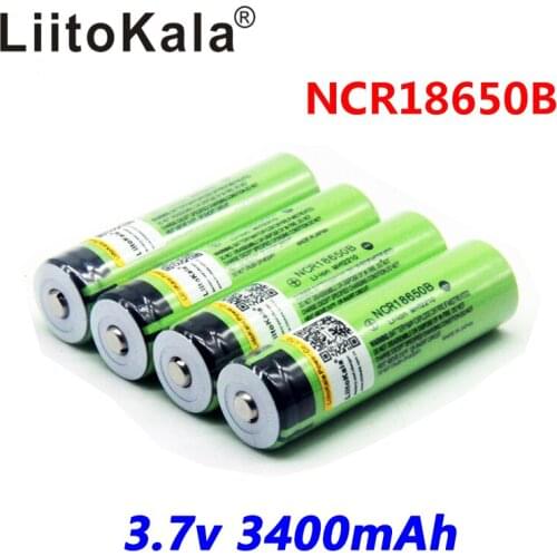 300PCS Liitokala 18650 Battery 3400mAh 3.7V Li-ion NCR18650B Battery 18650 Rechargeable for Flashlight (NO PCB)