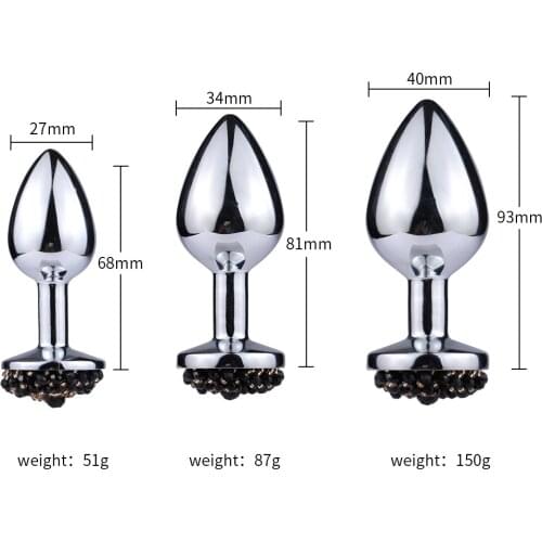 Anal Beads Crystal Jewelry Round Butt Plug Stimulator Sex Toys Dildo Stainless Steel Anal Plug For Gay Couple Adult Game