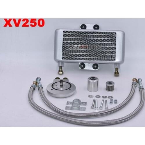 Free shipping New Motorcycle Oil Cooler Oil Engine Radiator SYSTEM FULL SET For YAMAHA XV125 XV250 LIFAN LF250-B QJIANG QJ250-J