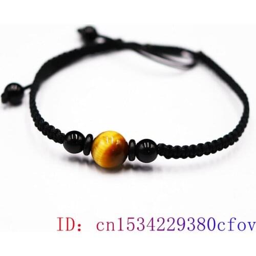 Tiger Eye Beads Bracelet Jewelry Women Charm Gifts Fashion Chinese Gemstone Bangle Amulet Natural Jade
