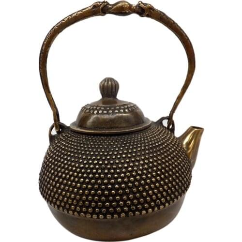 Bronze brass ornaments special offer pure kettle pot teapot Home Furnishing decorative s gifts antique collectionroom Art