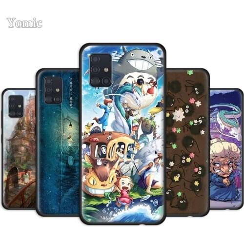 TPU Black Case for Samsung Galaxy A51 A50 A71 A70 A10 A20 E A30 S A31 A40 A41 A01 Soft Cover Studio Ghibli Spirited Away Totoro