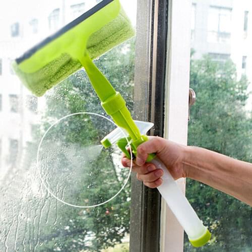 Multifunctional Double Sided Long Handle Glass Cleaning Tool Wiper Window Cleaner Household Spray Wiper Tool