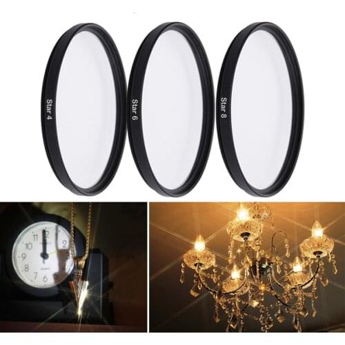 37 ~ 82mm 4 6 8 Point Star Filter Camera Lens Filter Star light for Canon Nikon Sony Pentax Olympus Fujifilm Tamron Sigma Lens