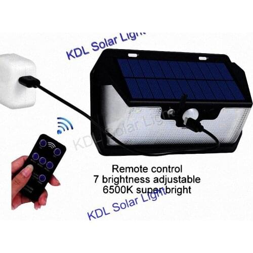 55 leds Solar light remote control radar 3 side lighting usb port lamp Outdoor camp Garden landscape fence street