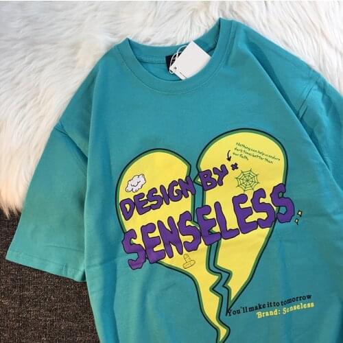 Printing T-shirt Summer Short-Sleeved Round Neck Mens Fashion Loose Cotton All-match Style INS Lovers Student BF