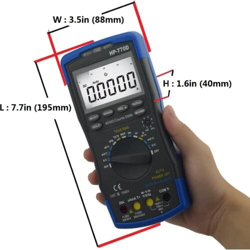 Hot Sale Original Handheld High Precision Accuracy Multimetro Digital Multimeter Auto Range True Rms Hp-770d Temperature Meter