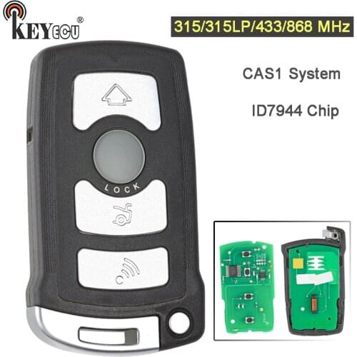 KEYECU 315/433/315LP/868MHz ID7944 Chip CAS1 System 4 Button Remote Key Fob for BMW 7 Series E65 E66 CAS1